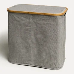 MÖVE Wäschekörbe-Bamboo Wäschetruhe(grey)