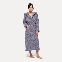 Damen MÖVE Damen|Herren-Brooklyn Bademantel mit Kapuze blau(nature/deep sea)