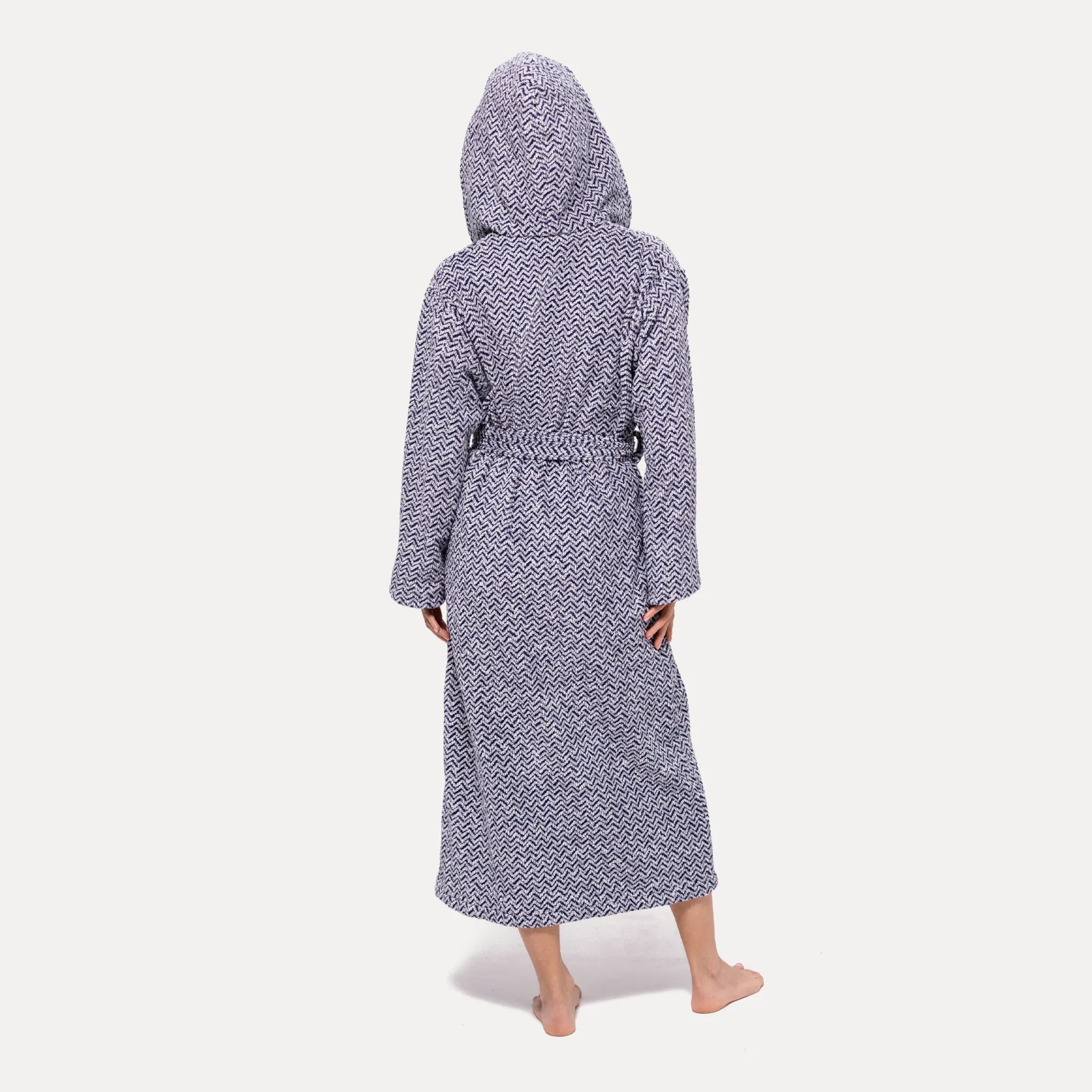 Damen MÖVE Damen|Herren-Brooklyn Bademantel mit Kapuze blau(nature/deep sea)