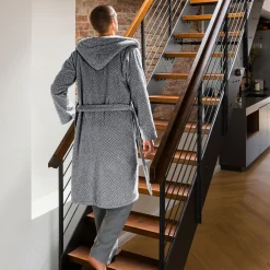 Damen MÖVE Damen|Herren-Brooklyn Bademantel mit Kapuze blau(nature/deep sea)