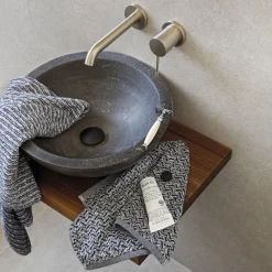 MÖVE Gästehandtücher|Kleine Handtücher-Brooklyn Gästetuch 50X30 cm(nature/deep sea)