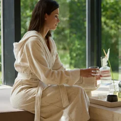 Herren MÖVE Herren|Unisex-Calm Essence Bademantel mit Kapuze beige(nature)