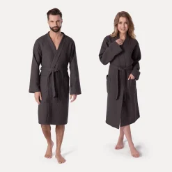 Damen MÖVE Damen|Herren-Homewear Kimono grau(graphite)