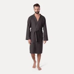 Damen MÖVE Damen|Herren-Homewear Kimono grau(graphite)