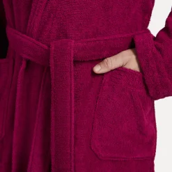 Damen MÖVE Damen|Herren-Homewear Schalkragenmantel rot(berry)