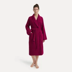 Damen MÖVE Damen|Herren-Homewear Schalkragenmantel rot(berry)