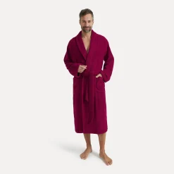 Damen MÖVE Damen|Herren-Homewear Schalkragenmantel rot(berry)