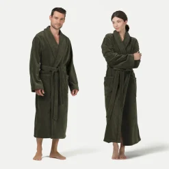 Damen MÖVE Damen|Herren-Homewear Schalkragenmantel grün(olive)
