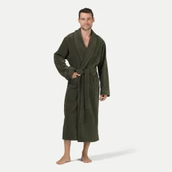 Damen MÖVE Damen|Herren-Homewear Schalkragenmantel grün(olive)