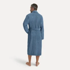 Damen MÖVE Damen|Herren-Homewear Schalkragenmantel blau(steel blue)