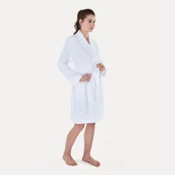 Damen MÖVE Damen|Kurze Bademäntel-Homewear Schalkragenmantel weiß(snow)