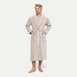 Damen MÖVE Damen|Herren-Homewear Schalkragenmantel grau(silver grey)