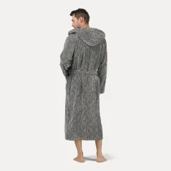 MÖVE Unisex|Mit Kapuze-Illusions Bademantel mit Kapuze beige(cashmere/black)