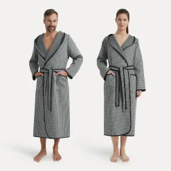 Damen MÖVE Damen|Herren-New Heritage Bademantel mit Kapuze grau(black/nature)