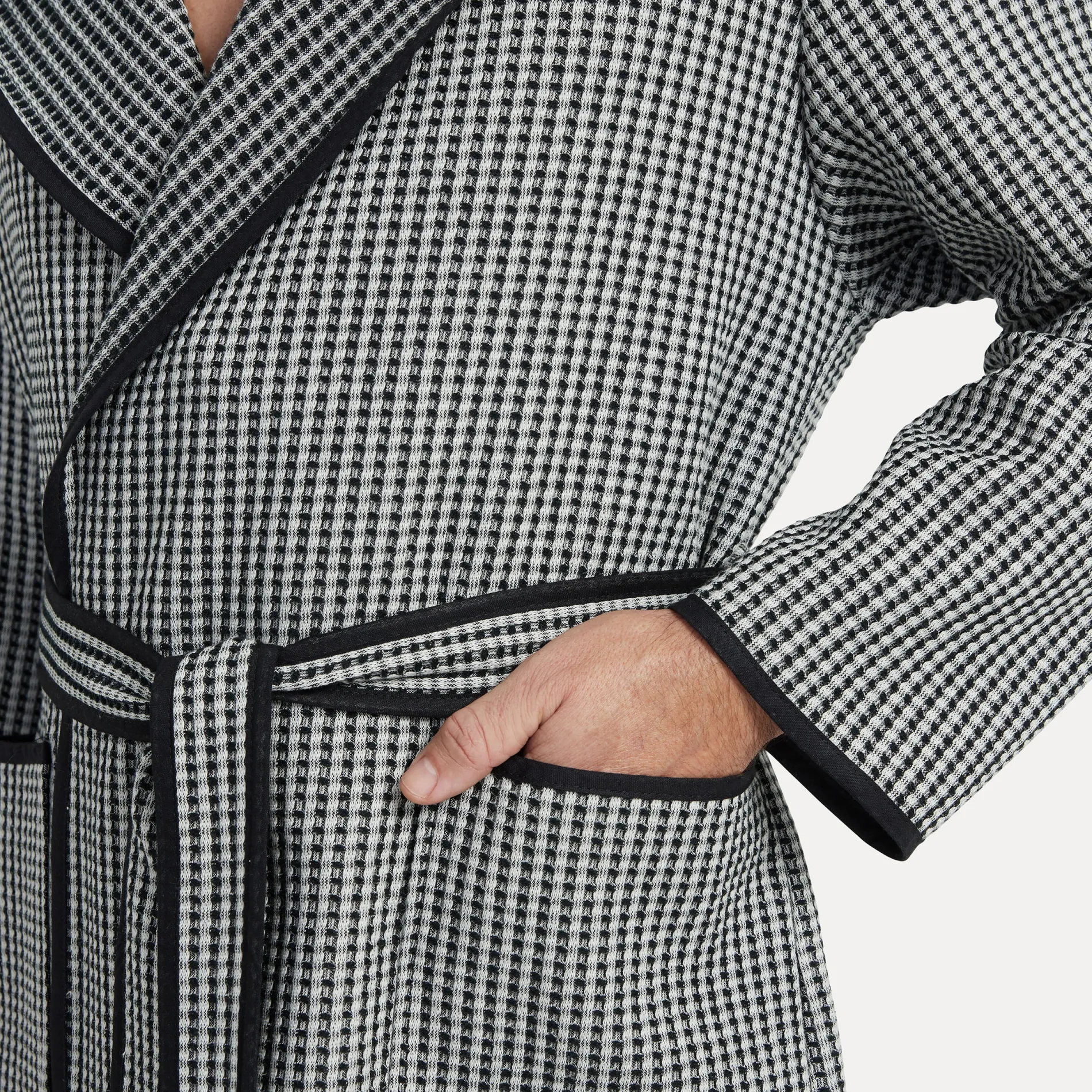 Damen MÖVE Damen|Herren-New Heritage Bademantel mit Kapuze grau(black/nature)