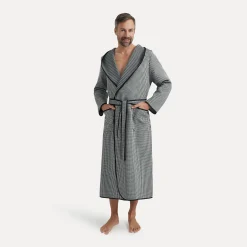 Damen MÖVE Damen|Herren-New Heritage Bademantel mit Kapuze grau(black/nature)