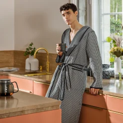 Damen MÖVE Damen|Herren-New Heritage Bademantel mit Kapuze grau(black/nature)