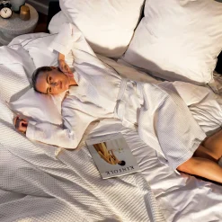 MÖVE Bettwäsche 200X200|Bettbezüge-Noblesse Bettwäsche 200x200 cm + 2x80x80 cm(white/champagne)