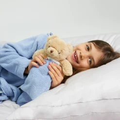 Kinder MÖVE Kinder-Soft Hug Bademantel mit Kapuze blau(aqua)