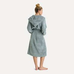 Damen MÖVE Damen|Herren-Superwuschel Bademantel mit Kapuze grün(tea)