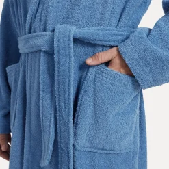 Damen MÖVE Damen|Herren-Superwuschel Bademantel mit Kapuze blau(cornflower)