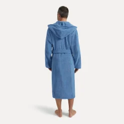 Damen MÖVE Damen|Herren-Superwuschel Bademantel mit Kapuze blau(cornflower)