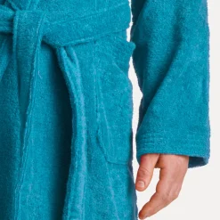 Damen MÖVE Damen|Herren-Superwuschel Bademantel mit Kapuze türkis(lagoon)