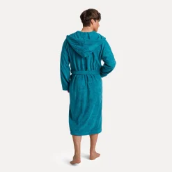 Damen MÖVE Damen|Herren-Superwuschel Bademantel mit Kapuze türkis(lagoon)