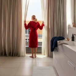 Damen MÖVE Damen|Herren-Superwuschel Bademantel mit Kapuze türkis(lagoon)