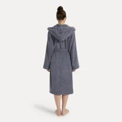 Damen MÖVE Damen|Herren-Superwuschel Bademantel mit Kapuze grau(stone)
