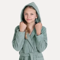 Kinder MÖVE Kinder-Superwuschel Bademantel mit Kapuze grün(tea)