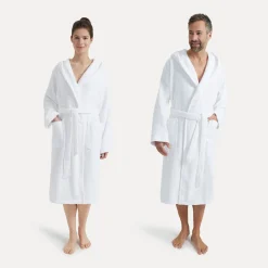 Damen MÖVE Damen|Herren-Superwuschel Bademantel mit Kapuze weiß(snow)