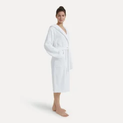 Damen MÖVE Damen|Herren-Superwuschel Bademantel mit Kapuze weiß(snow)