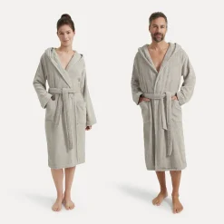 Damen MÖVE Damen|Herren-Superwuschel Bademantel mit Kapuze beige(cashmere)