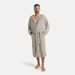 Damen MÖVE Damen|Herren-Superwuschel Bademantel mit Kapuze beige(cashmere)
