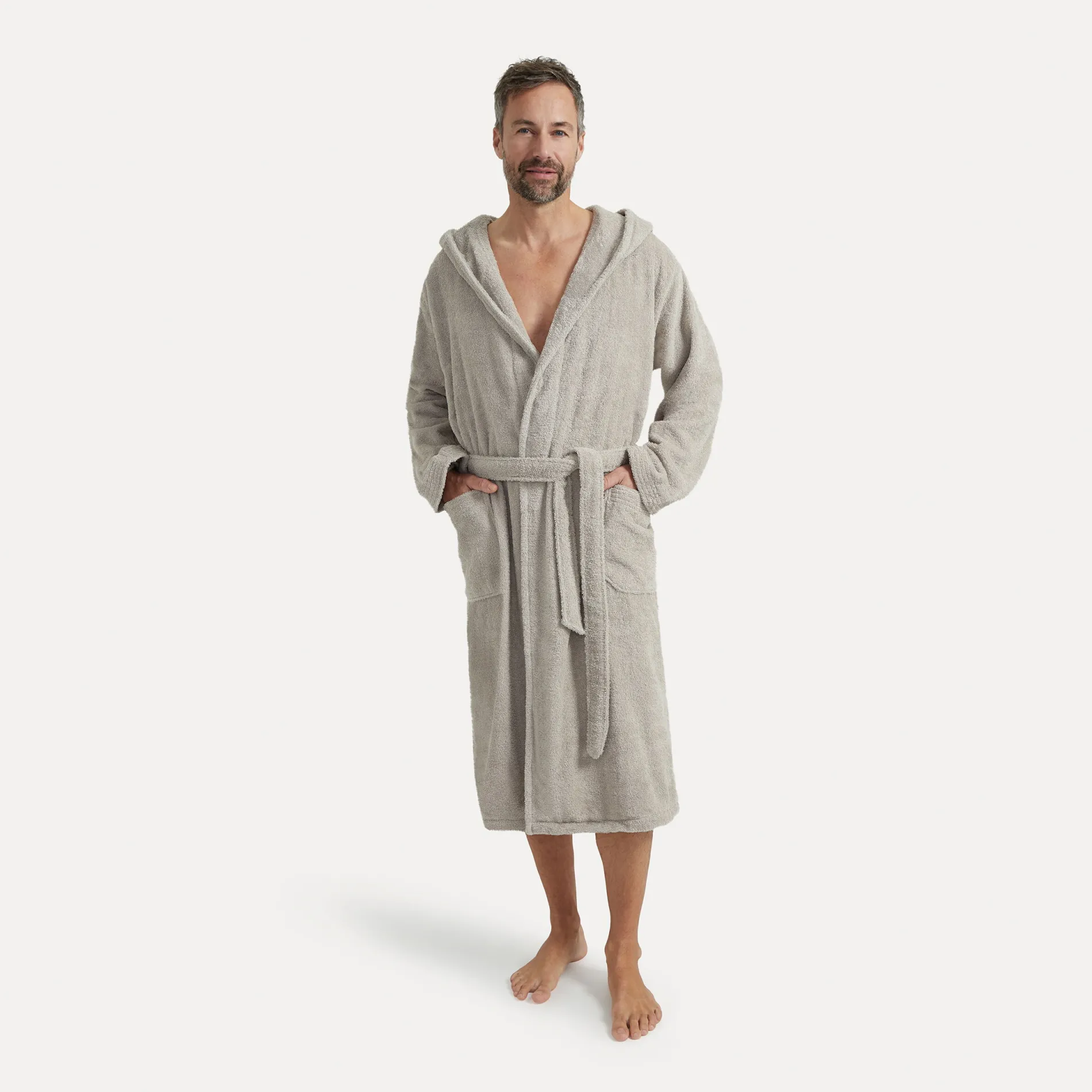 Damen MÖVE Damen|Herren-Superwuschel Bademantel mit Kapuze beige(cashmere)