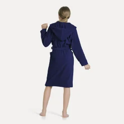 Kinder MÖVE Kinder-Superwuschel Bademantel mit Kapuze blau(deep sea)