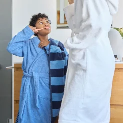 Kinder MÖVE Kinder-Superwuschel Bademantel mit Kapuze blau(deep sea)