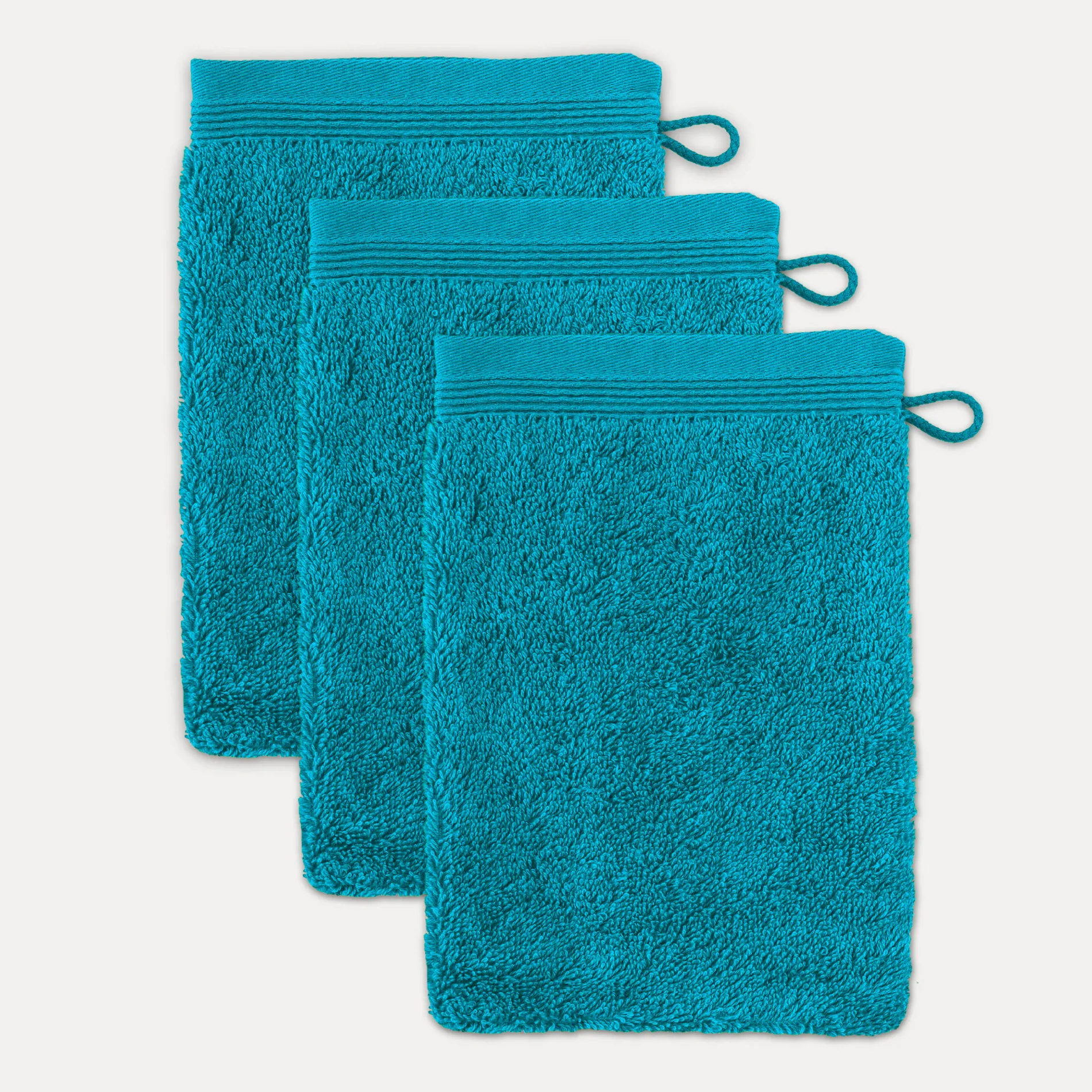 MÖVE Handtuchsets|Waschhandschuhe-Superwuschel Waschhandschuhset 3-TLG(lagoon)