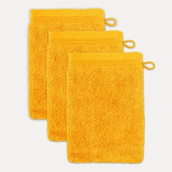 MÖVE Kleine Handtücher|Handtuchsets-Superwuschel Waschhandschuhset 3-TLG(gold)