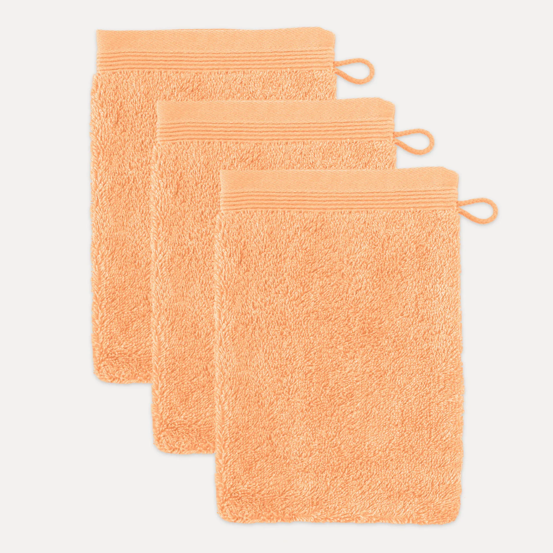 MÖVE Handtuchsets|Kleine Handtücher-Superwuschel Waschhandschuhset 3-TLG(peach fuzz)