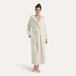 Damen MÖVE Damen|Herren-Wellness Bademantel mit Kapuze beige(nature)