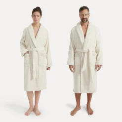 Damen MÖVE Damen|Herren-Wellness Schalkragenmantel beige(nature)