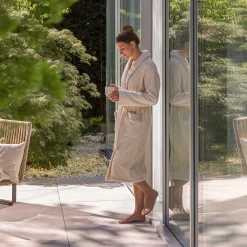 Damen MÖVE Damen|Herren-Wellness Schalkragenmantel beige(nature)